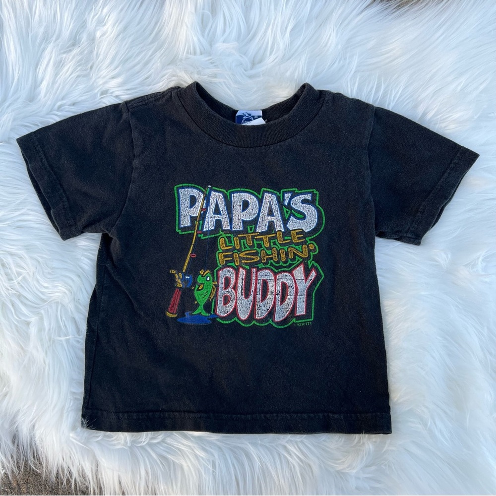 Vintage 80’s Papa’s Little Fishin Buddy Shirt 2T